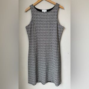 GILLI Black And White Patterned Shift Dress Womens Size Large